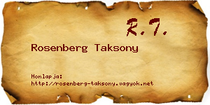 Rosenberg Taksony névjegykártya